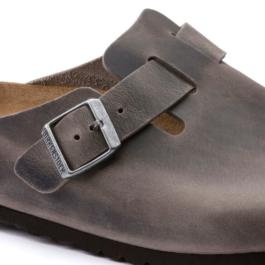 Unisex Boston Soft Footbed Oiled Leather Iron Medium/Narrow