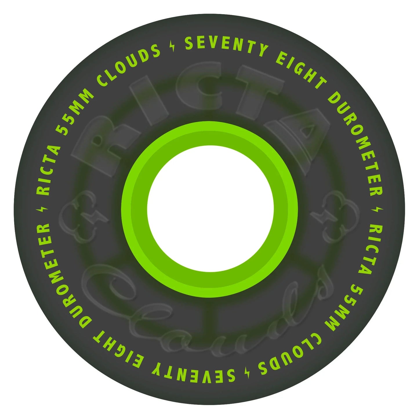Ricta Clouds Wheels 55mm 78a - Transparent Black/Green (Set)