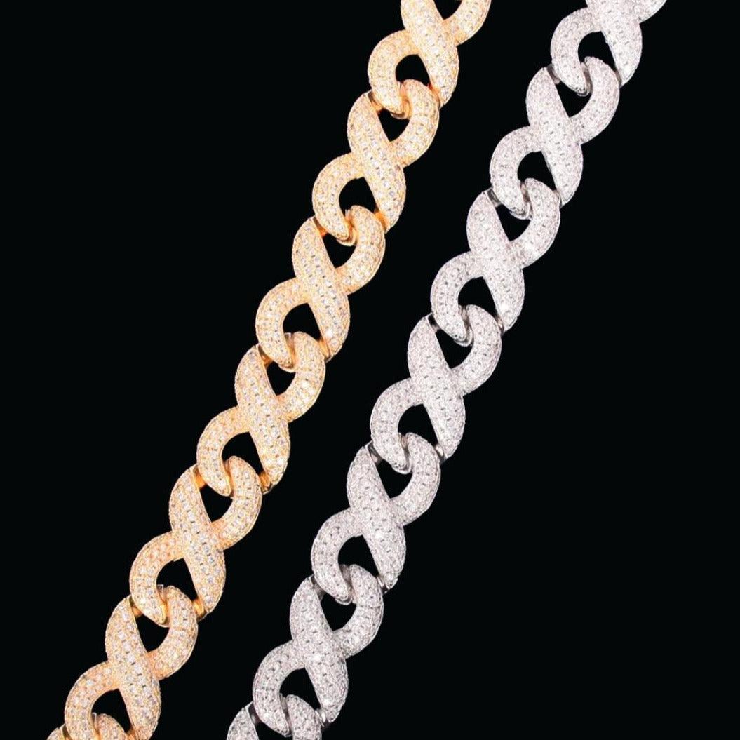 15mm Infinity Cuban Link Iced Out Diamond Necklace Chain