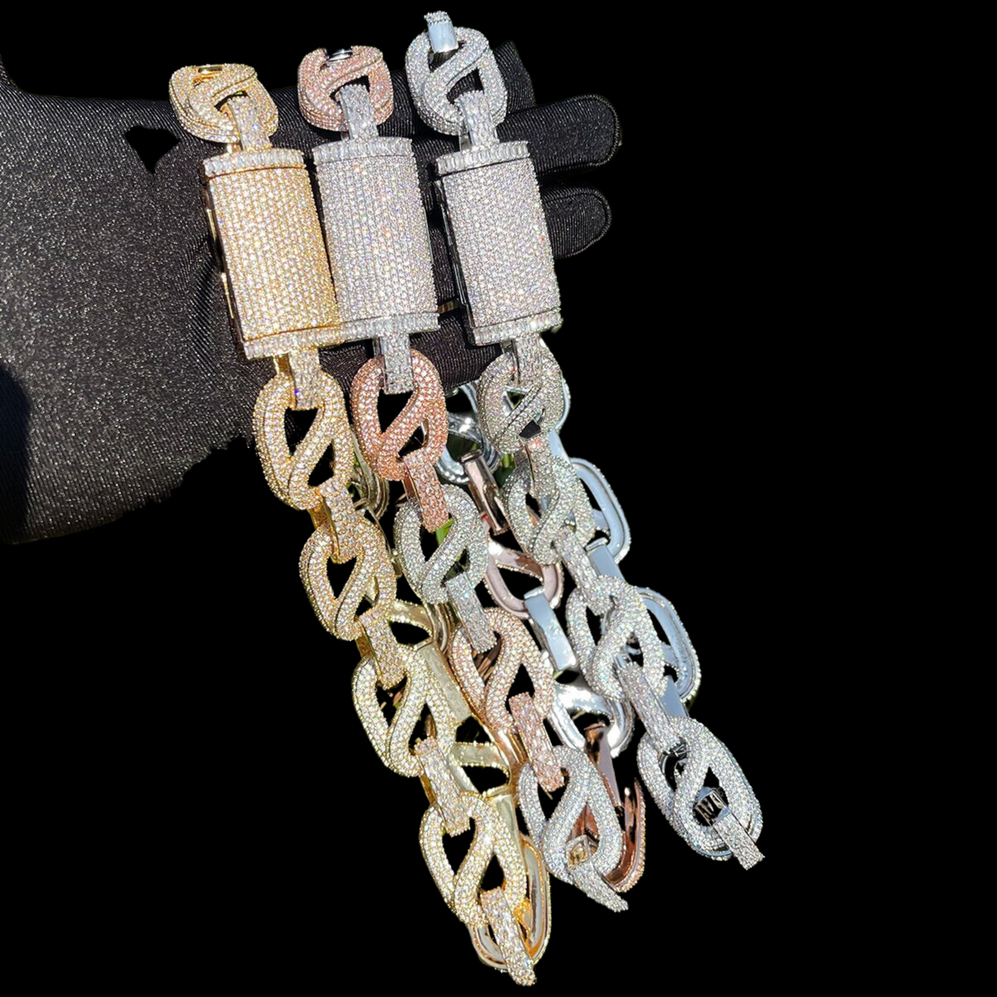 20MM Baguette and Stones Infinity Iced Out Diamond Necklace Chain