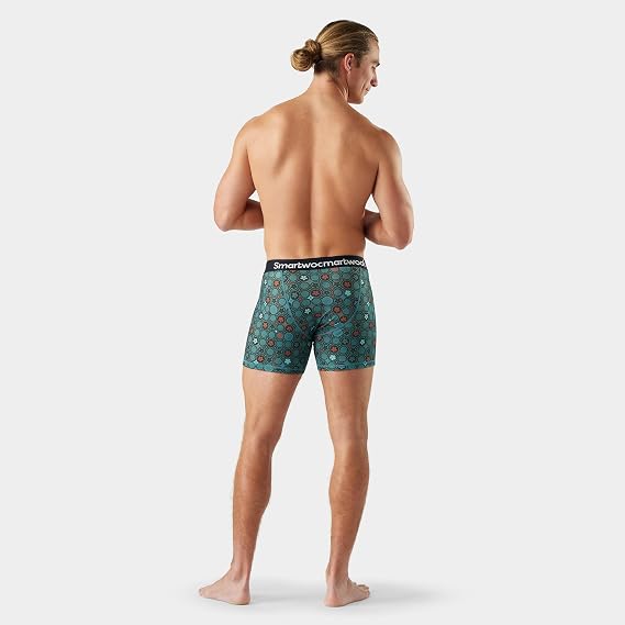 Smartwool - Merino Print Boxer Brief Boxed - Men's - Dusty Teal Geo Floral