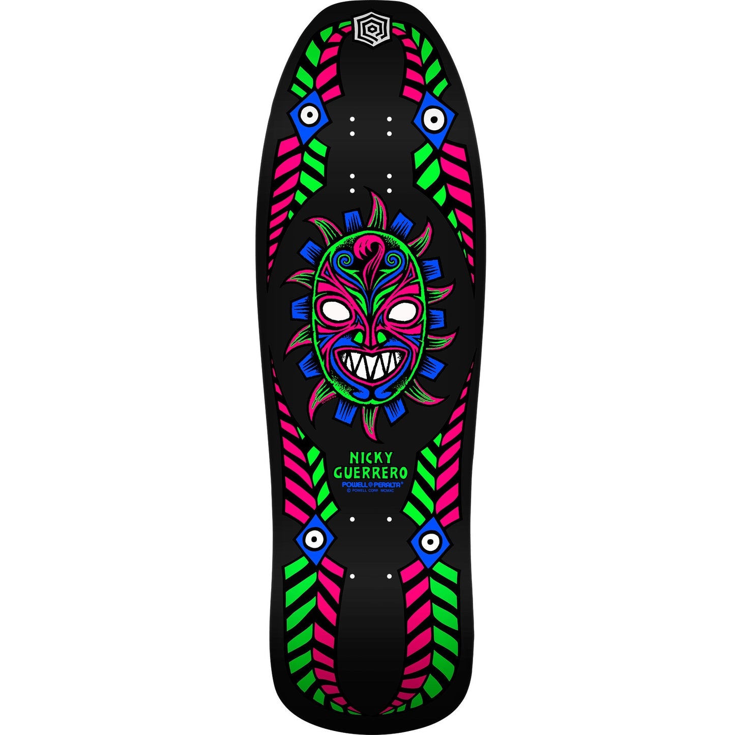 Powell Peralta Nicky Guerrero Mask Skateboard Deck - 10″ Blacklight