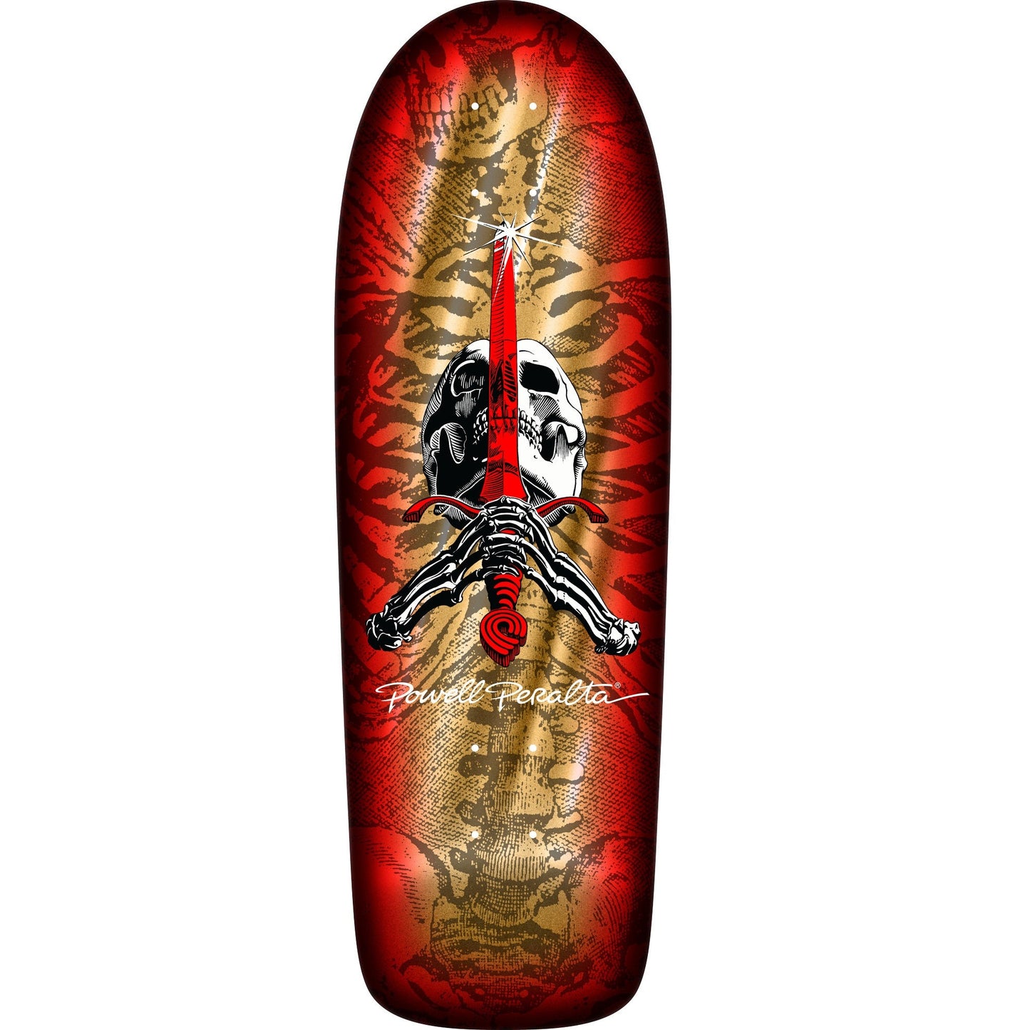 Powell Peralta OG Skull & Sword Reissue Deck - 10″ Gold Foil