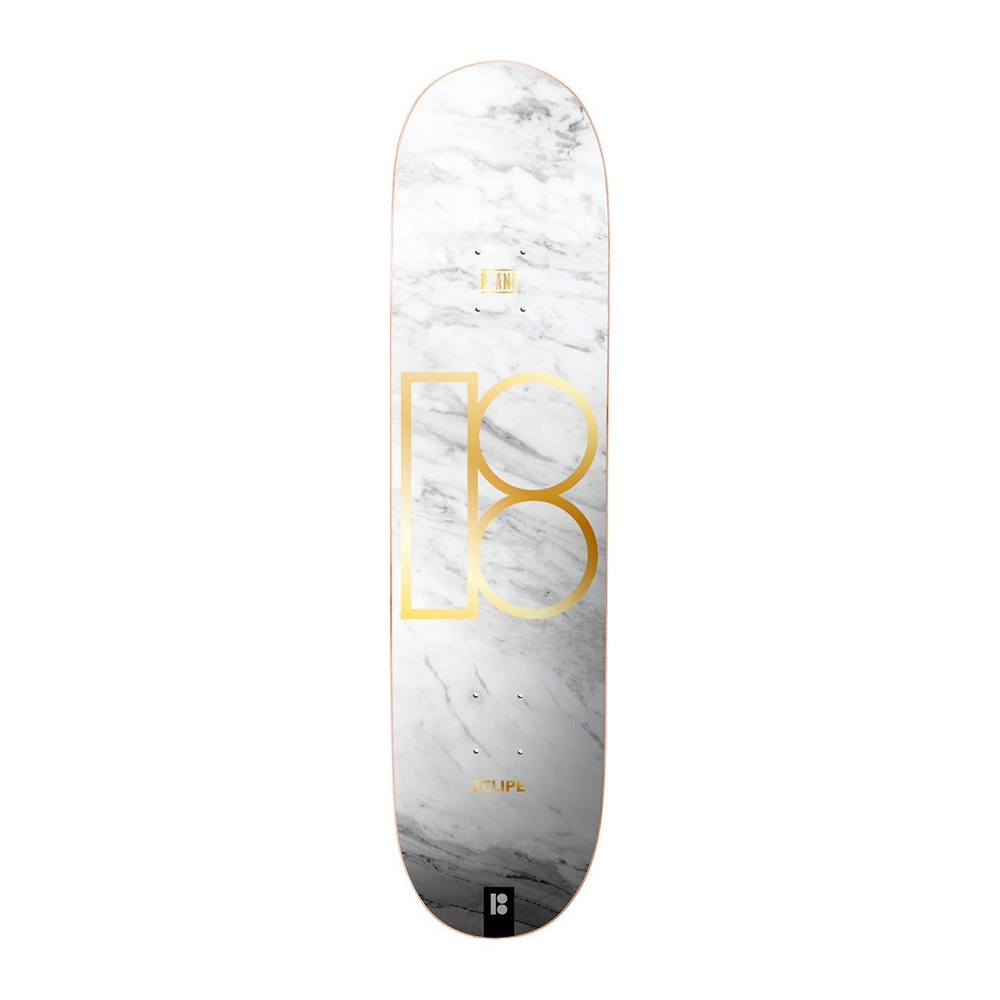Plan B Skateboard Deck Gustavo White Marble Twin 8.0" x 31.5"