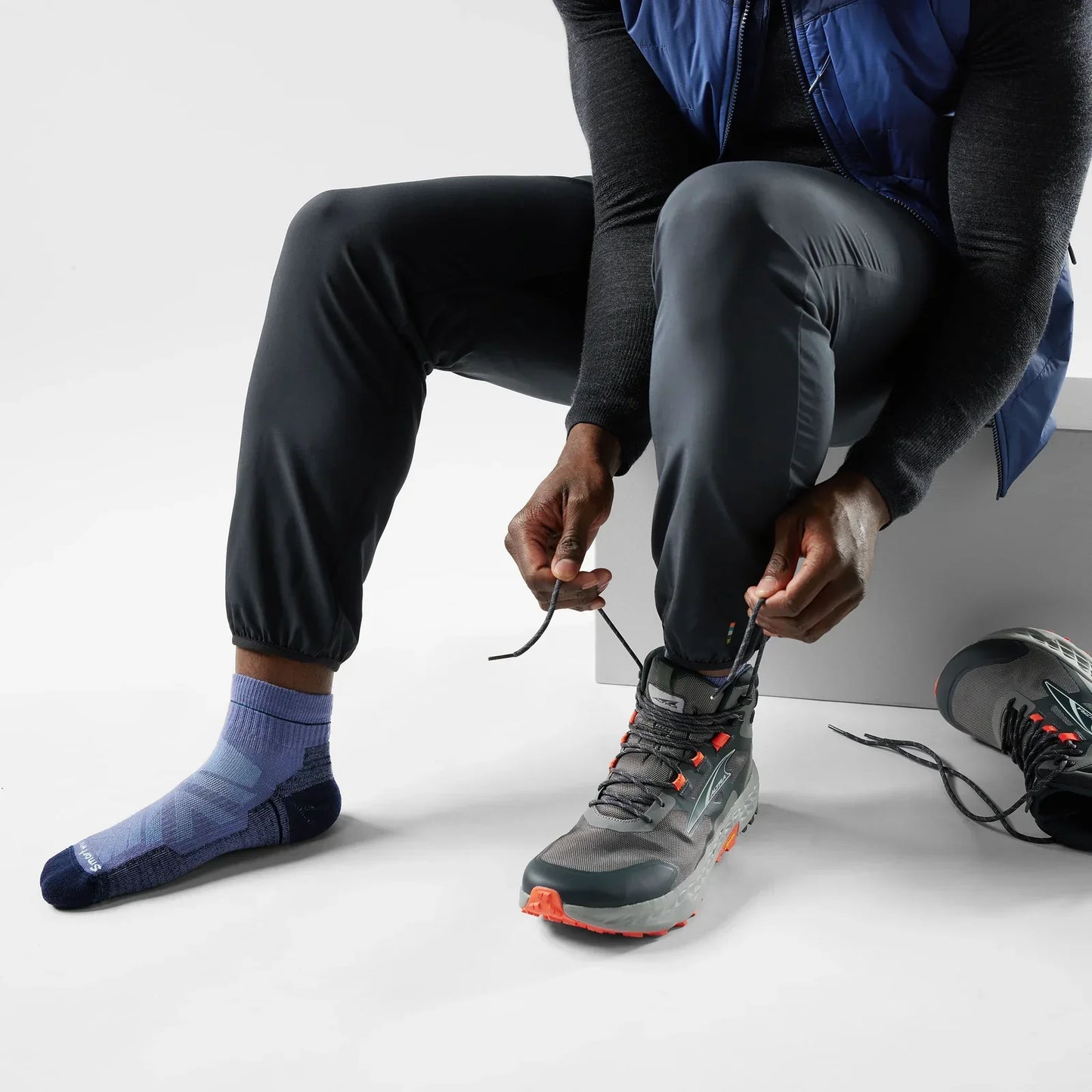 Smartwool - Hike Light Cushion Pattern Ankle Socks - Nightfall Blue