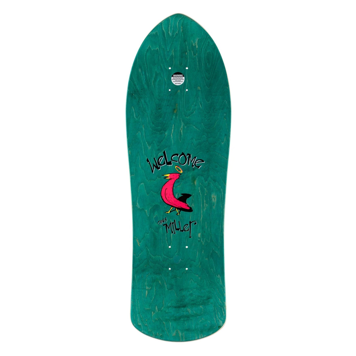 Welcome Skateboard Deck Miller Beast on Crossbone Metallic Silver 10.0" x 30.88"