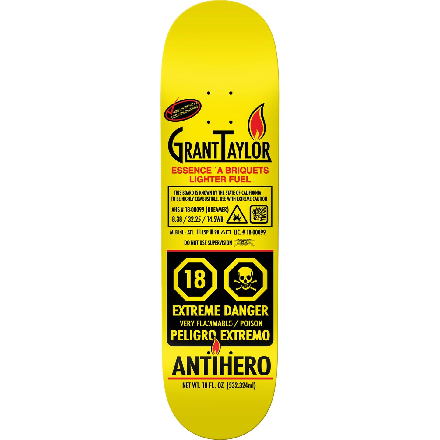 Anti Hero Grant Taylor Fueled Up Skateboard Deck 8.38"