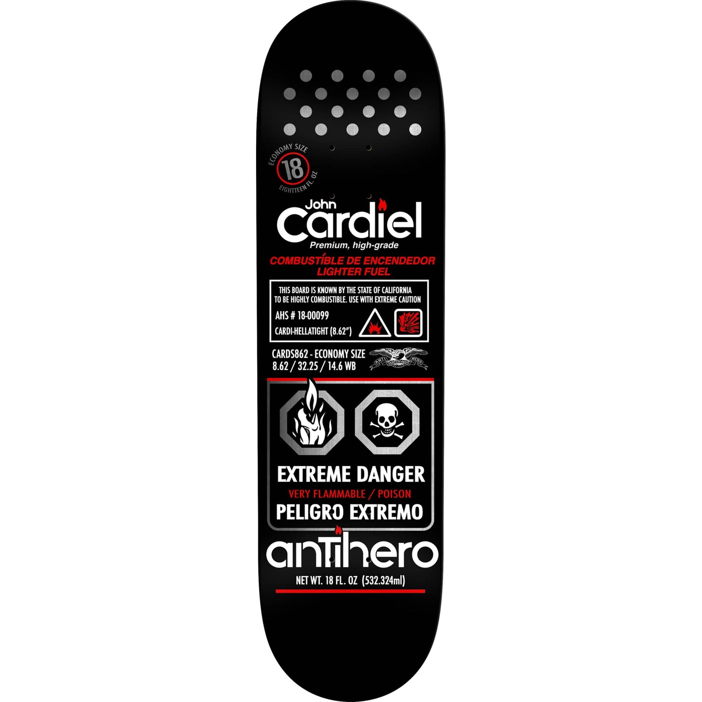 Anti Hero John Cardiel Fueled Up Skateboard Deck 8.62"