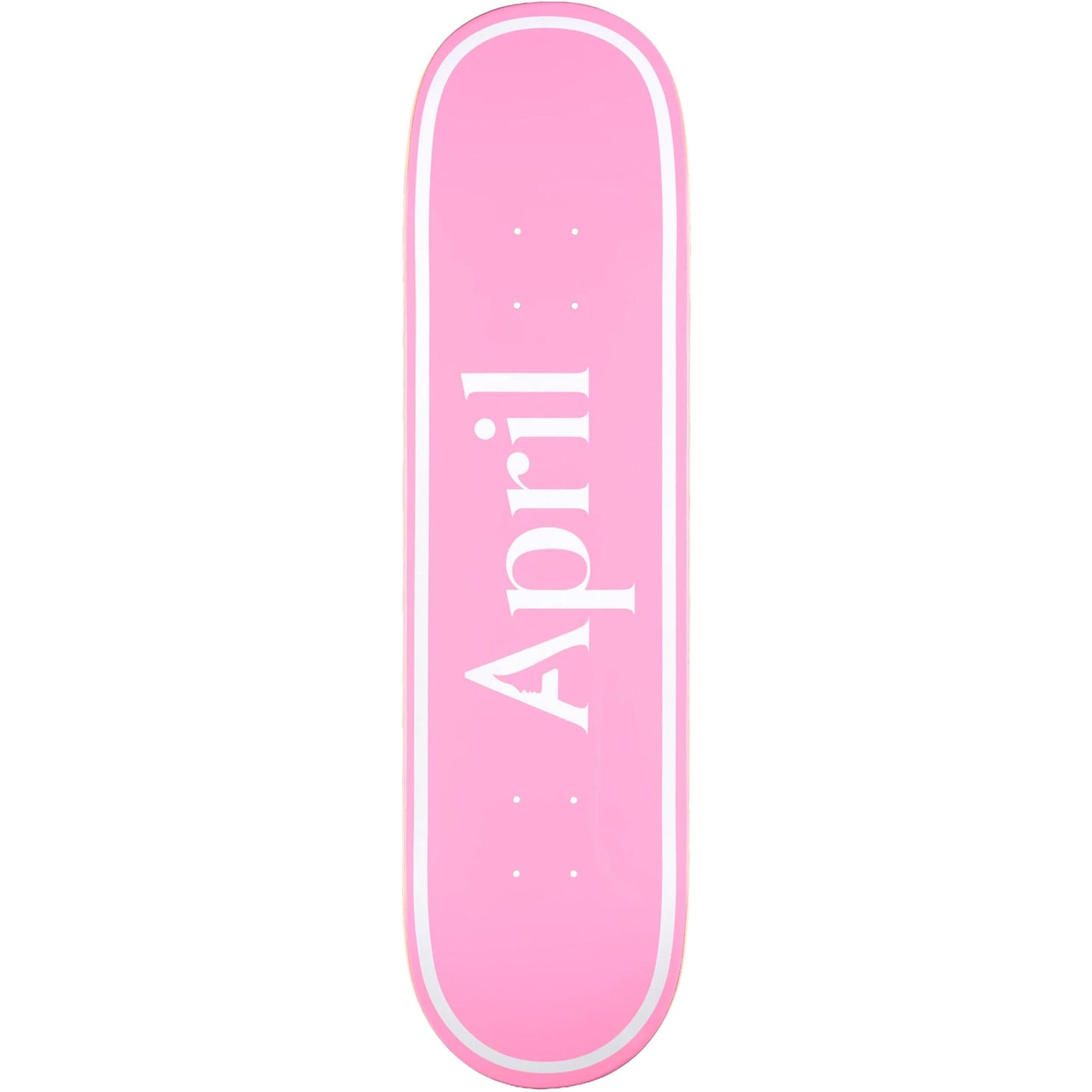 April OG Logo White Pink Skateboard Deck 8"