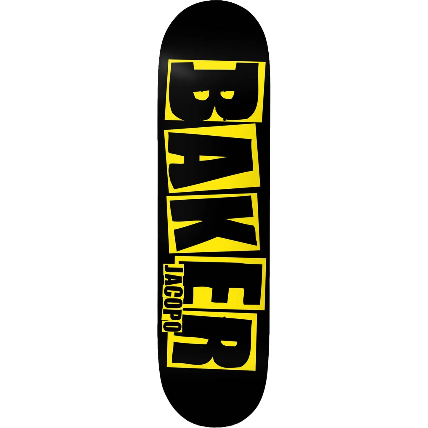 Baker Jacopo Brand Logo Danger YLW Skateboard Deck 8"