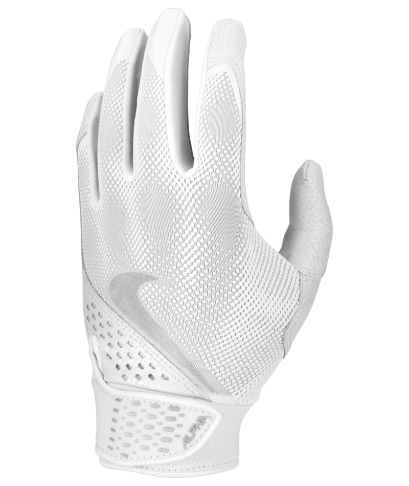 Nike Alpha Youth Batting Gloves – Black & Silver Baseball & Softball Gloves