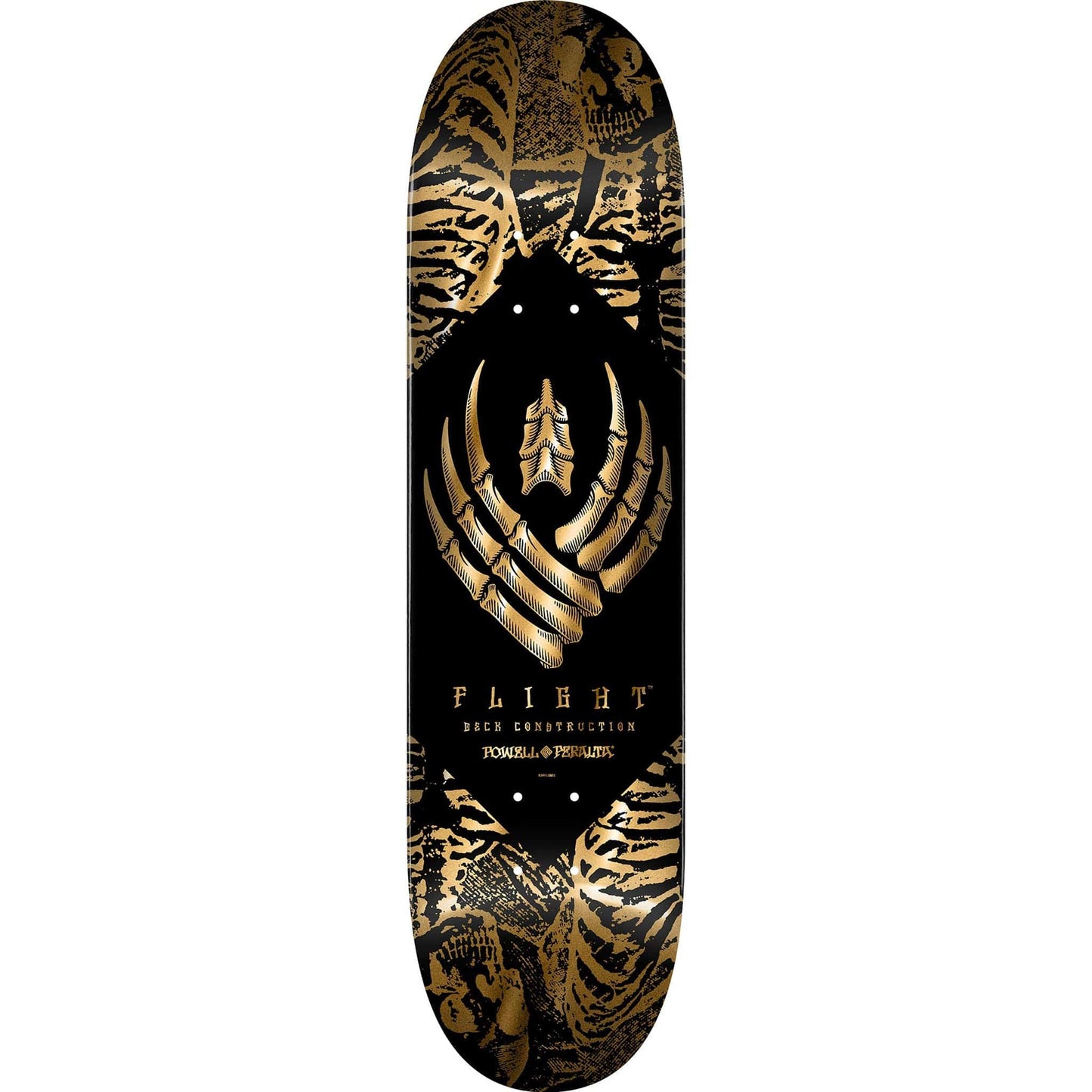 Powell Peralta Skeleton Gold Foil Flight Skateboard Deck 8.63"