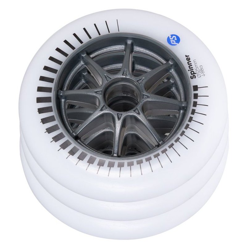 Powerslide Spinner White 125mm/88A Wheels (Pack of 3)