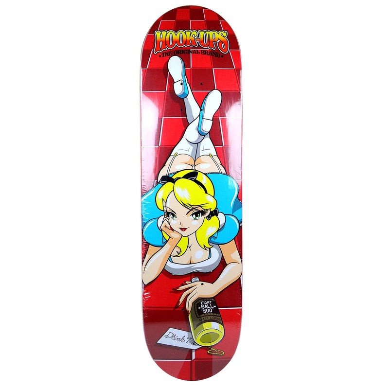 Hook Ups Skateboard Deck 8 Ball Alice 8.25"