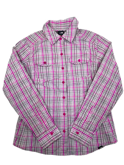 Womens Plaid Button Up Long Sleeve Shirt