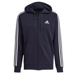 Men's adidas Essentials French Terry 3-Stripes Full-Zip Hoodie