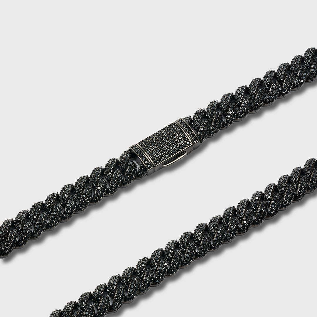 Iced Cuban Chain (Black) - 10mm