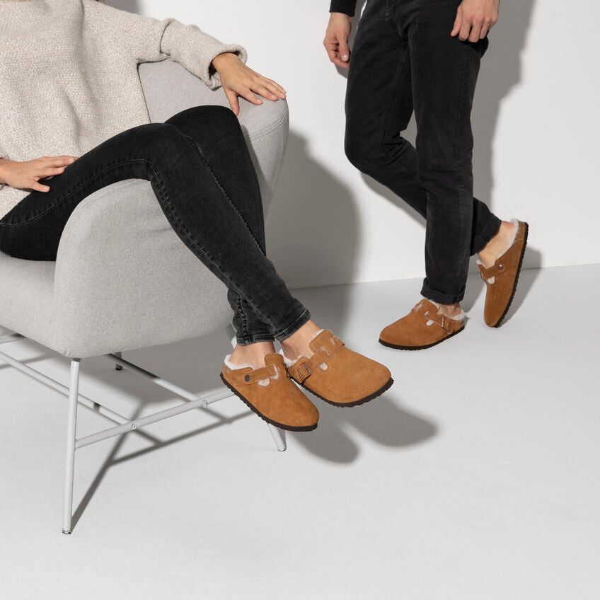 Unisex Boston Shearling Suede Leather Mink Regular/Wide