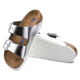 Women's Arizona Soft Footbed Leather Metallic Silver Medium/Narrow