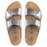 Women's Arizona Soft Footbed Leather Metallic Silver Medium/Narrow