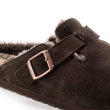 Unisex Boston Shearling Suede Leather Mocha Regular/Wide