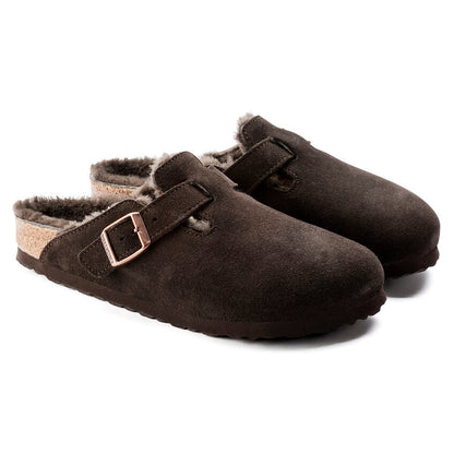 Unisex Boston Shearling Suede Leather Mocha Regular/Wide