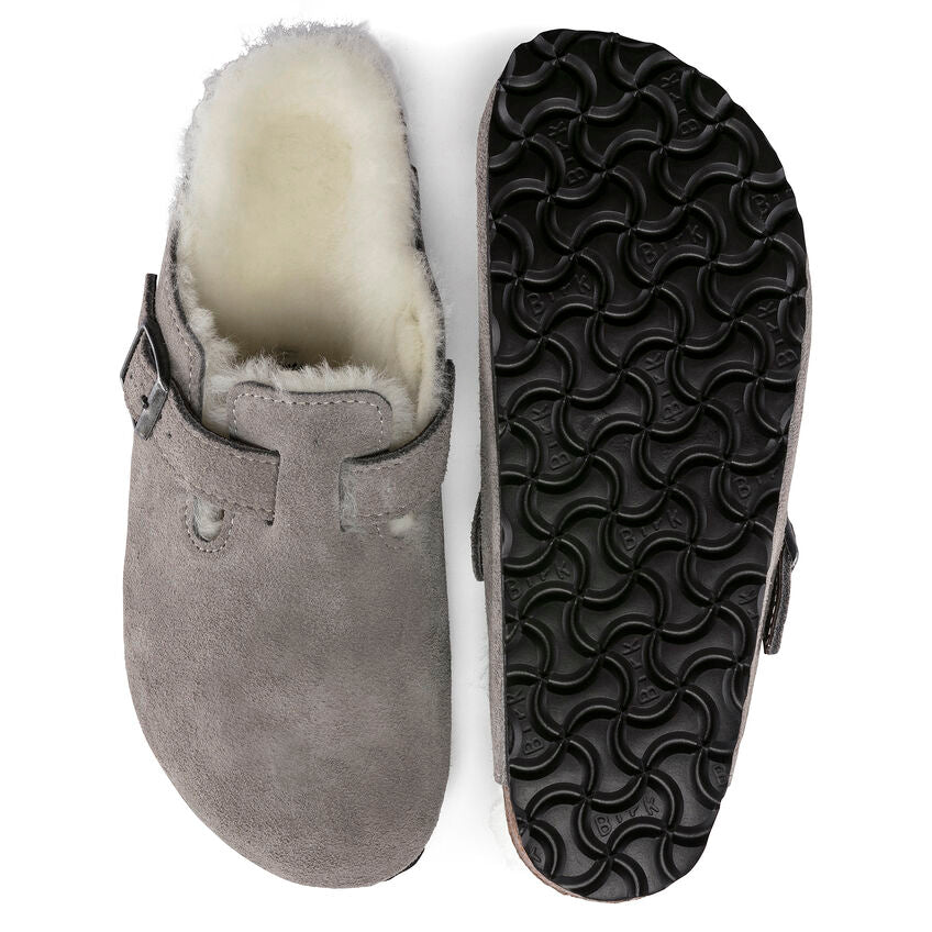 Unisex Boston Shearling Suede Leather Stone Coin Medium/Narrow