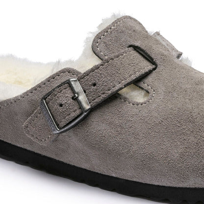 Unisex Boston Shearling Suede Leather Stone Coin Medium/Narrow