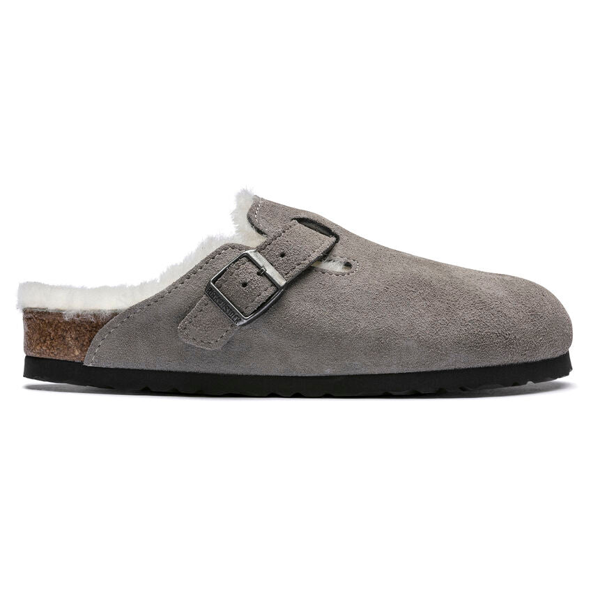 Unisex Boston Shearling Suede Leather Stone Coin Medium/Narrow