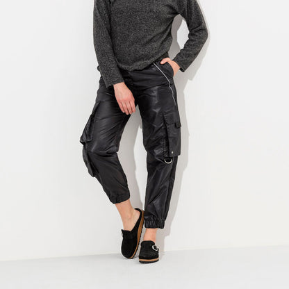 Women's Buckley Suede Leather Black Medium/Narrow