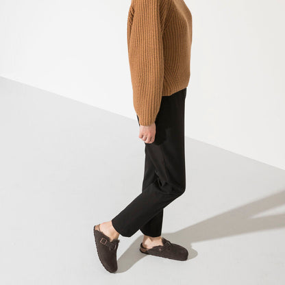 Unisex Boston Shearling Suede Leather Mocha Regular/Wide