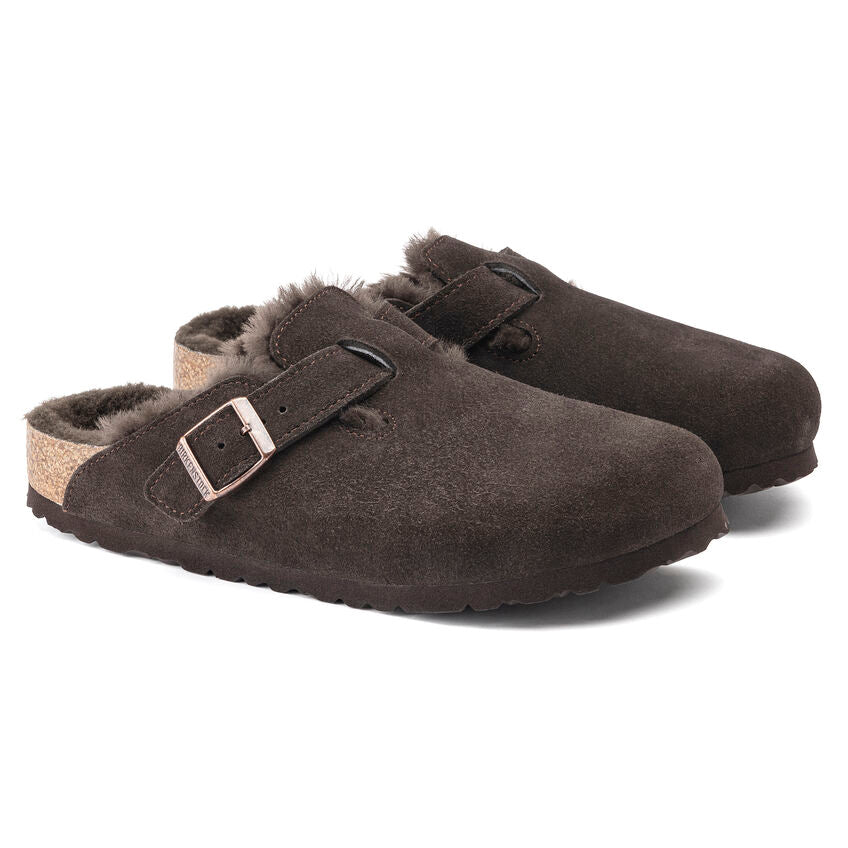 Unisex Boston Shearling Suede Leather Mocha Regular/Wide