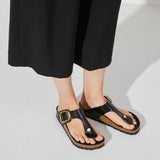 Women's Gizeh Big Buckle Natural Leather Patent High Shine Black Regular/Wide