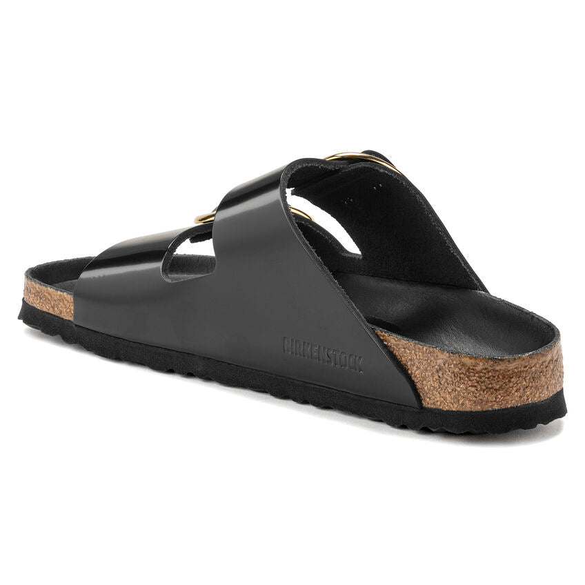 Women's Arizona Big Buckle Natural Leather Patent High Shine Black Medium/Narrow