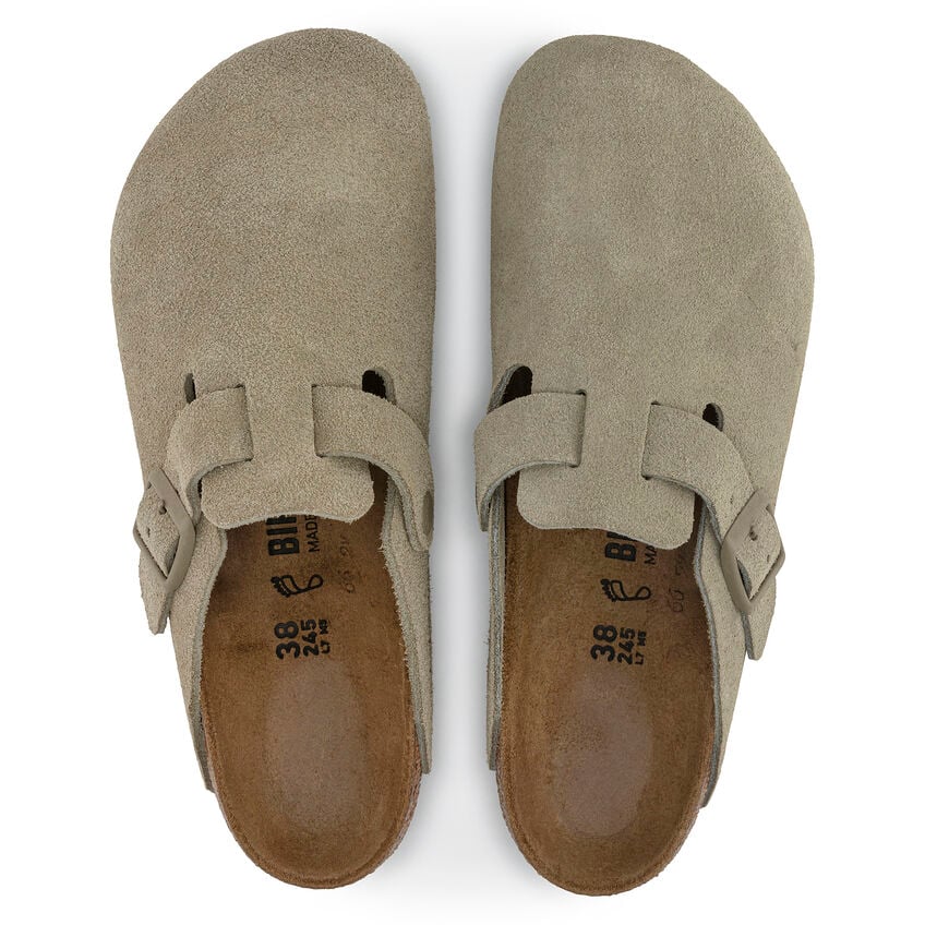 Unisex Boston Suede Leather Faded Khaki Regular/Wide