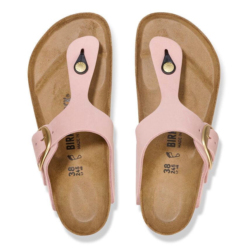 Women's Gizeh Big Buckle Nubuck Leather Soft Pink Regular/Wide