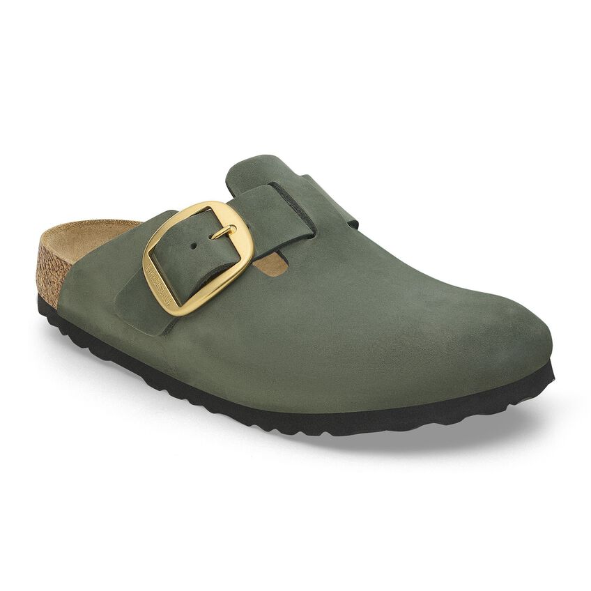 Women's Boston Big Buckle Nubuck Leather Thyme Medium/Narrow