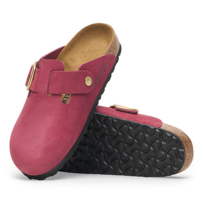 Women's Boston Big Buckle Nubuck Leather Berry Crush Medium/Narrow