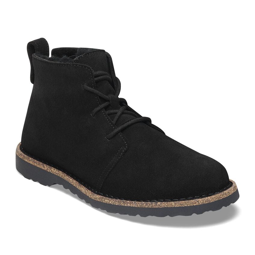 Uppsala Mid Shearling Suede Leather Regular/Wide Black