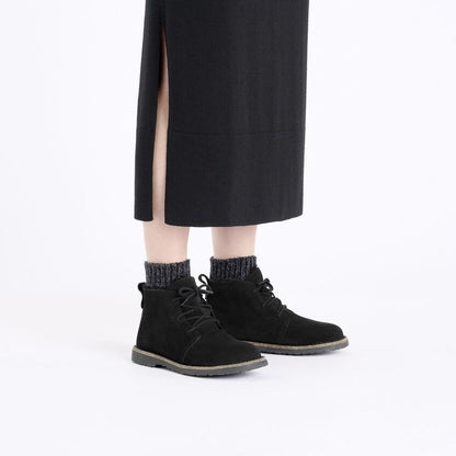 Uppsala Mid Shearling Suede Leather Regular/Wide Black