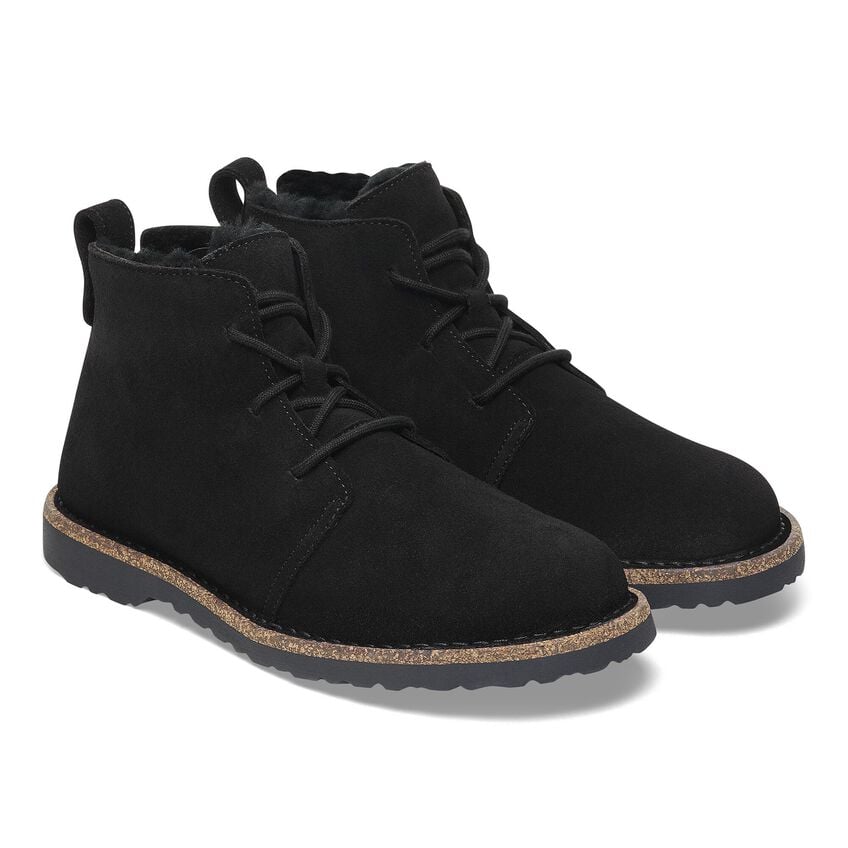 Uppsala Mid Shearling Suede Leather Regular/Wide Black