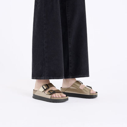 Women's Arizona Platform Birko-flor Metallic Taupe Medium/Narrow
