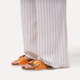 Women's Madrid Big Buckle Natural Leather Patent High-Shine Kurkuma