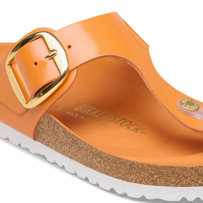 Women's Gizeh Big Buckle Natural Leather Patent High-Shine Kurkuma