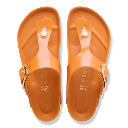 Women's Gizeh Big Buckle Natural Leather Patent High-Shine Kurkuma