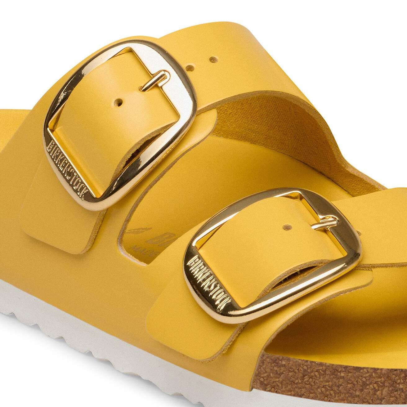 Women's Arizona Big Buckle Natural Leather Patent High-Shine Ochre