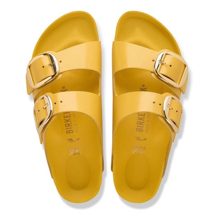 Women's Arizona Big Buckle Natural Leather Patent High-Shine Ochre