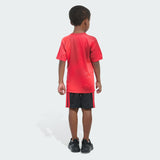Kids' adidas Two-Piece Short Sleeve Raglan Printed Tee and Shorts Set