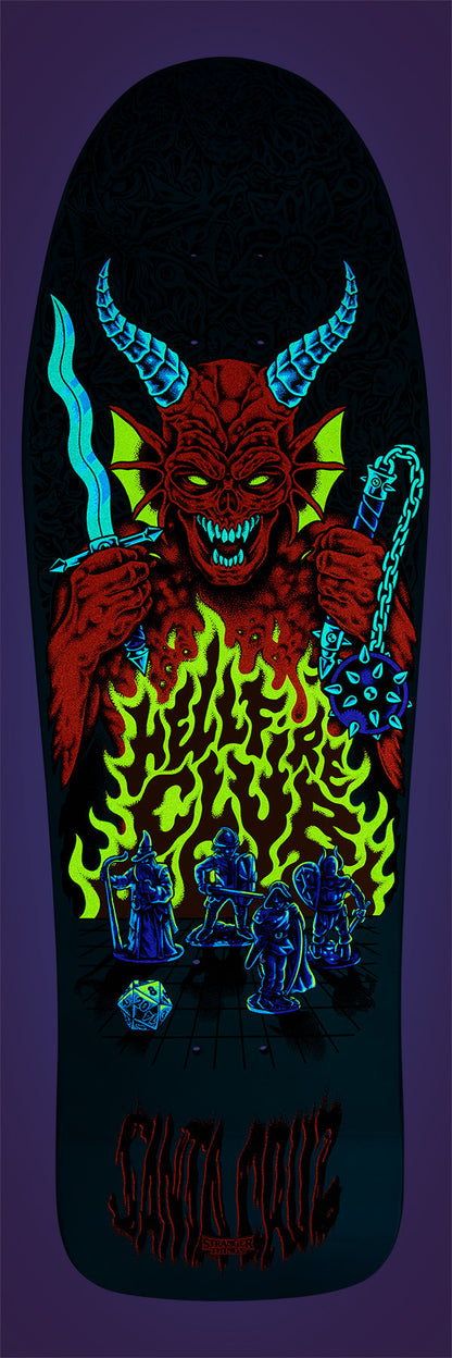 Santa Cruz x Stranger Things Skateboard Deck Knox Hellfire Pit 10.07" x 31.275"