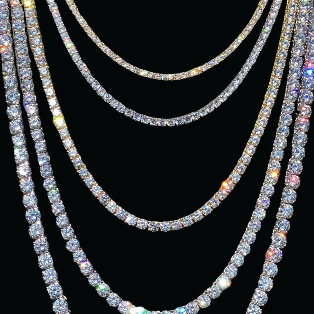 BEST | 3MM-5MM Row Style Endless Bling Shine Tennis Iced Out Diamond Necklace Chain